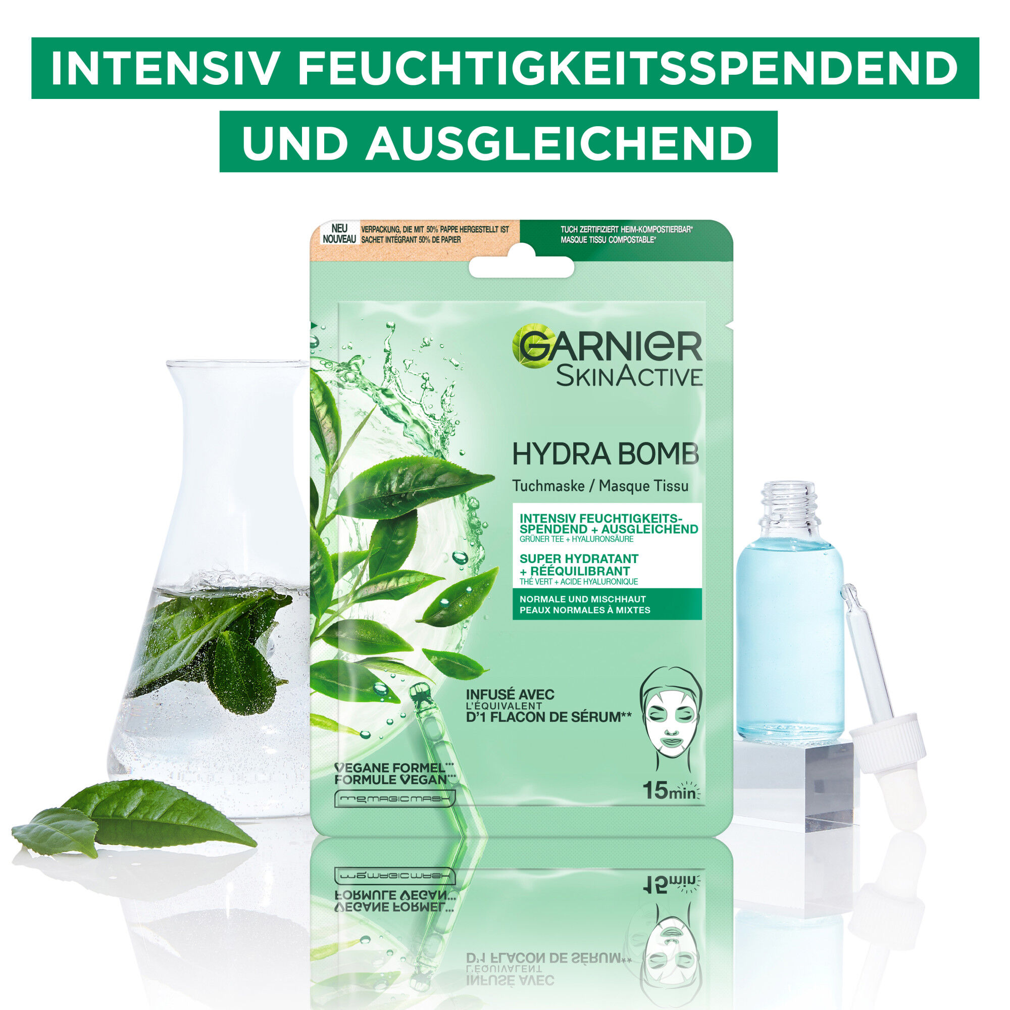 SkinActive Hydra Bomb Tuchmaske Gruner Tee 28g