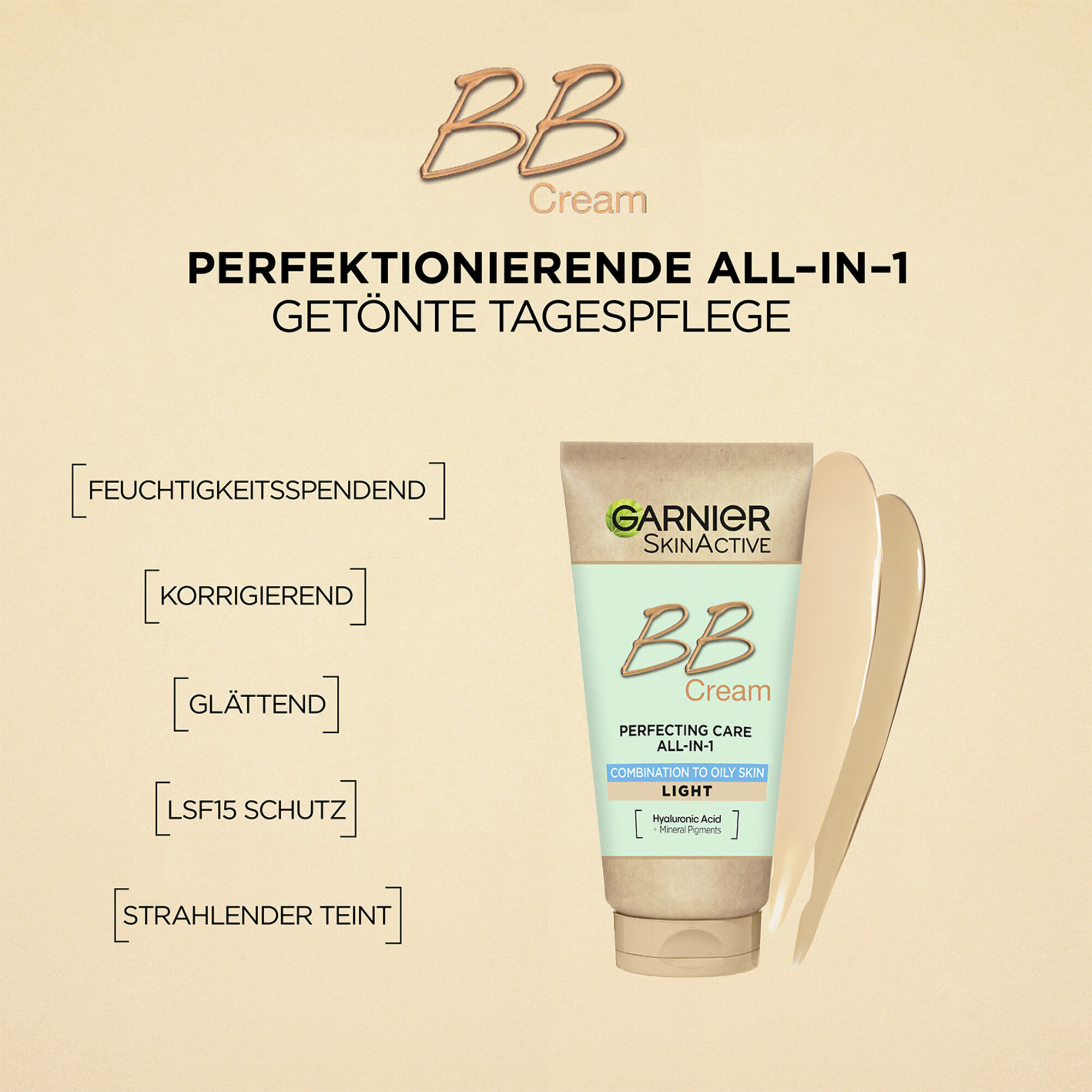 SkinActive BB Cream Misch- und olige Haut Perfektionierende All-in-1 Pflege Hell 50ml